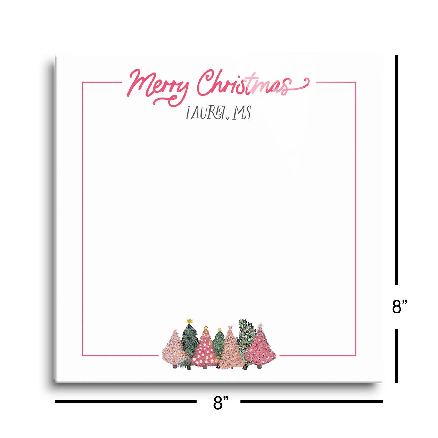 Love+Local 8x8 Dry Erase | Pink Christmas Trees