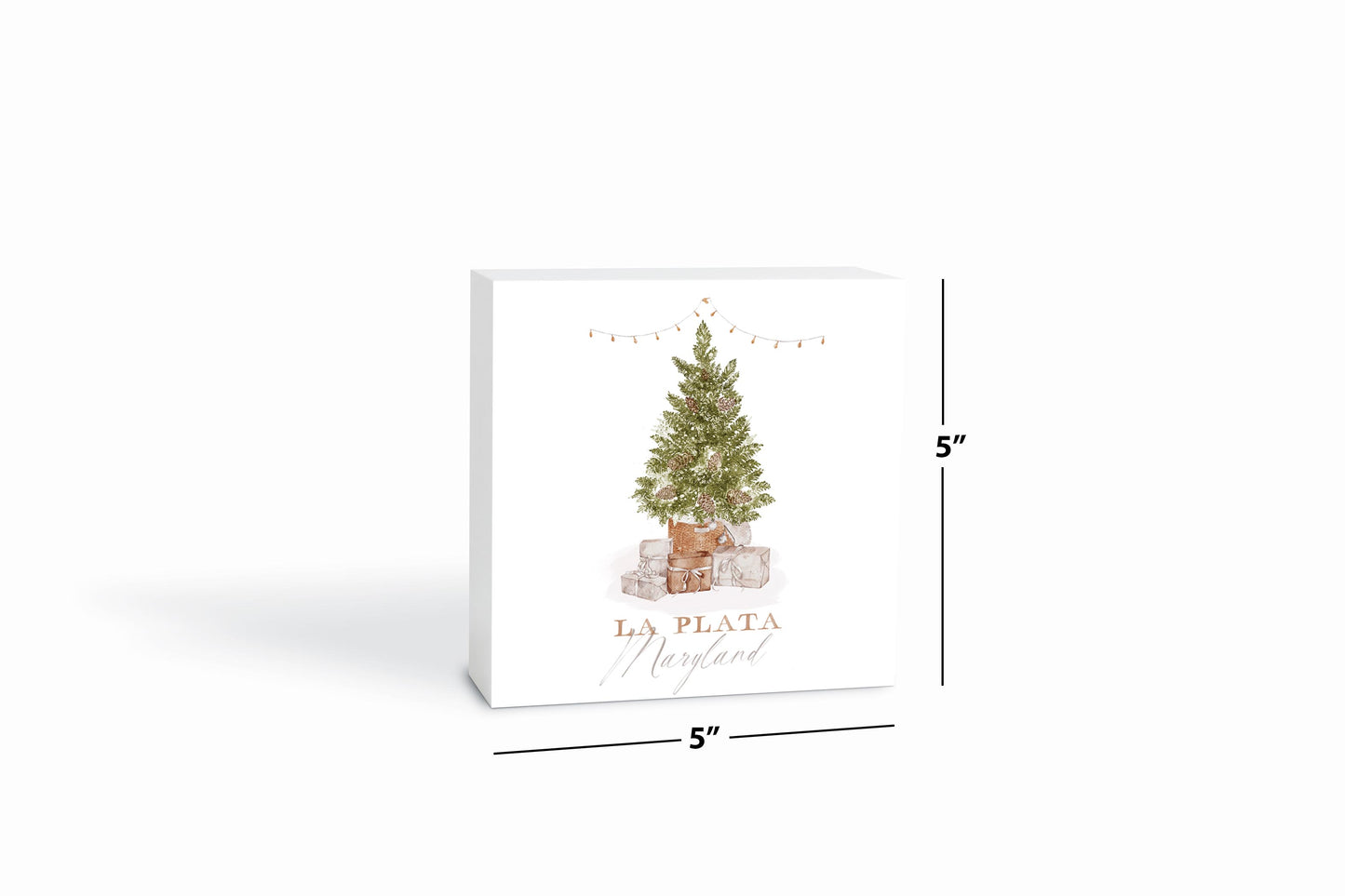 Love+Local 5x5 Wood Block | Cottage Tree