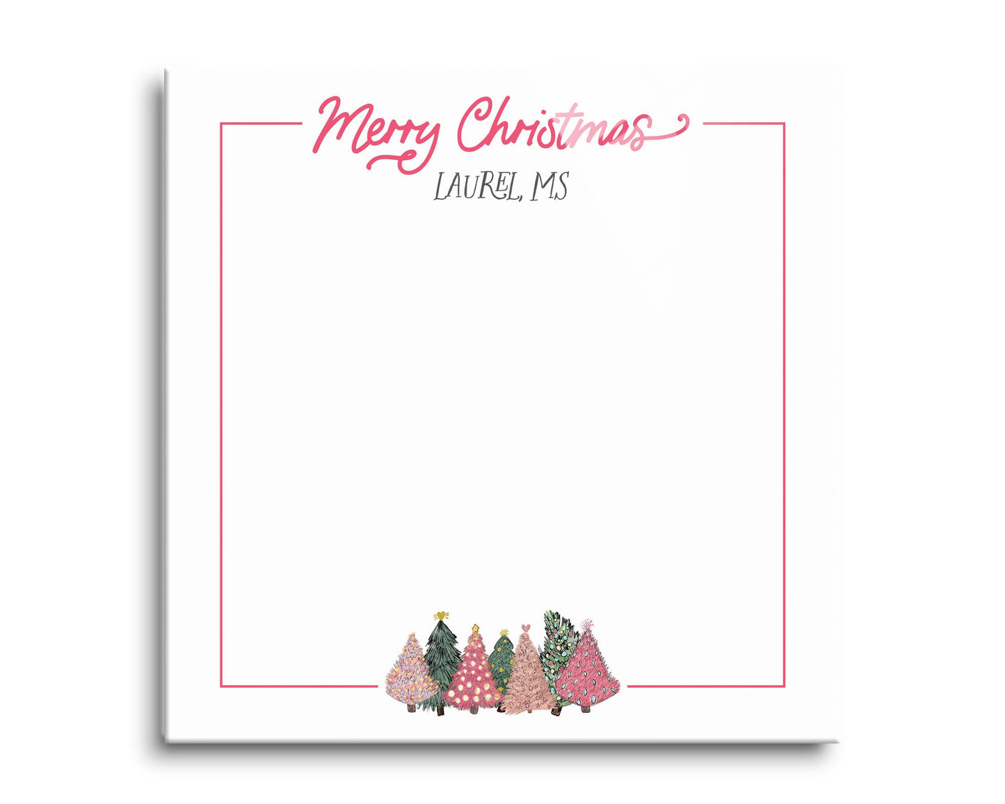 Love+Local 8x8 Dry Erase | Pink Christmas Trees