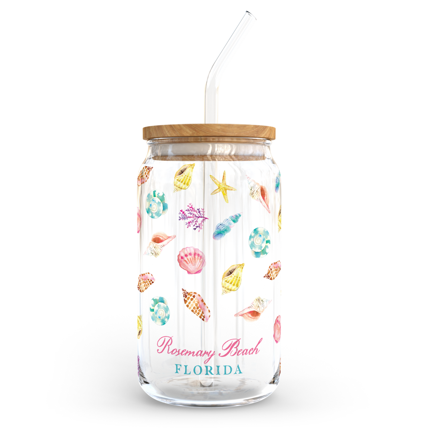 Love+Local 16oz. Glass Tumbler | Shells & Shoreline