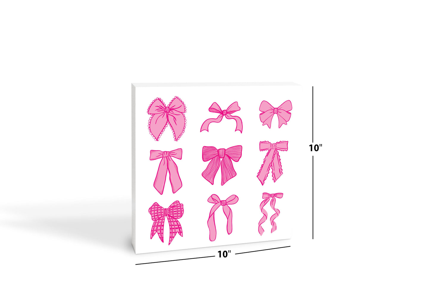 Preppy Bows 10x10 Wood Sign | Pink Preppy Bows