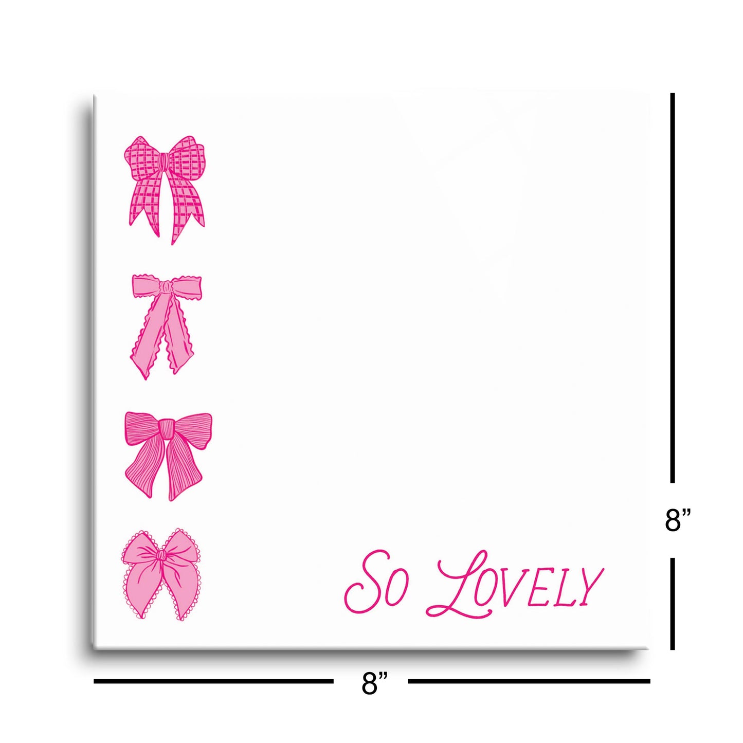 Preppy Bows 8x8 Dry Erase | Pink Bow So Lovely