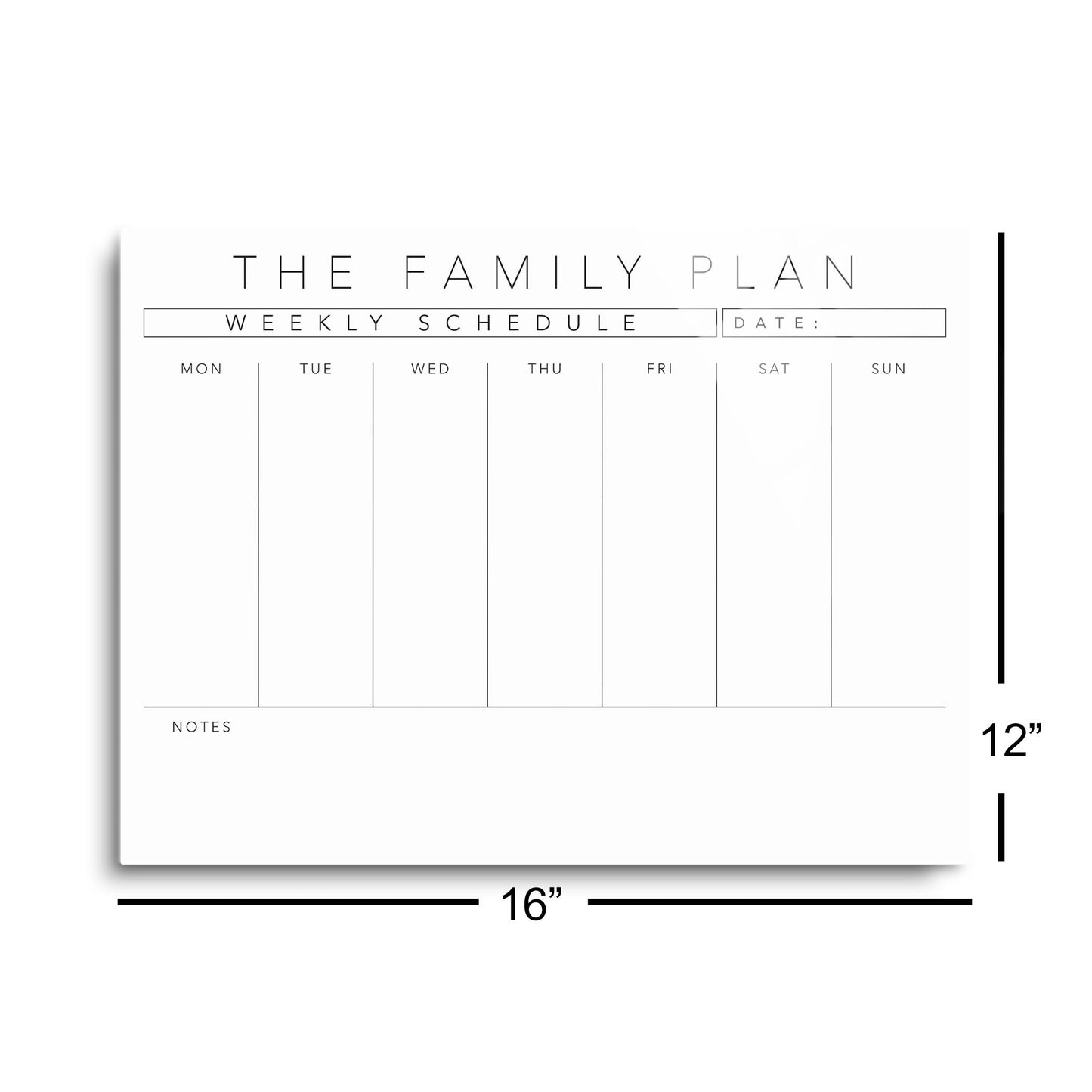 The Family Plan Weekly Schedule White