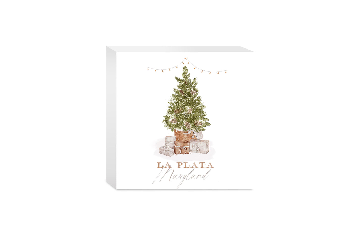 Love+Local 5x5 Wood Block | Cottage Tree