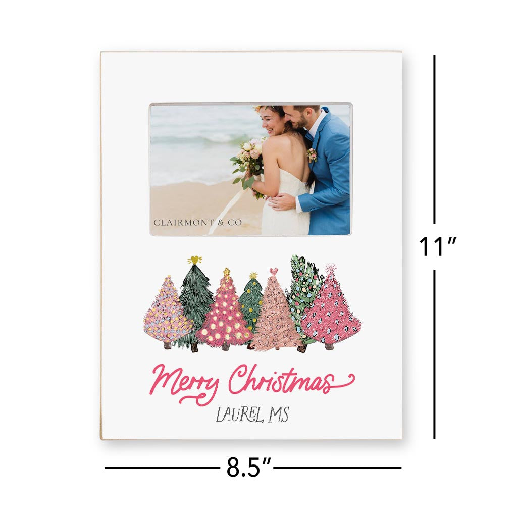 Love+Local 4x6 Picture Frame | Pink Christmas Trees