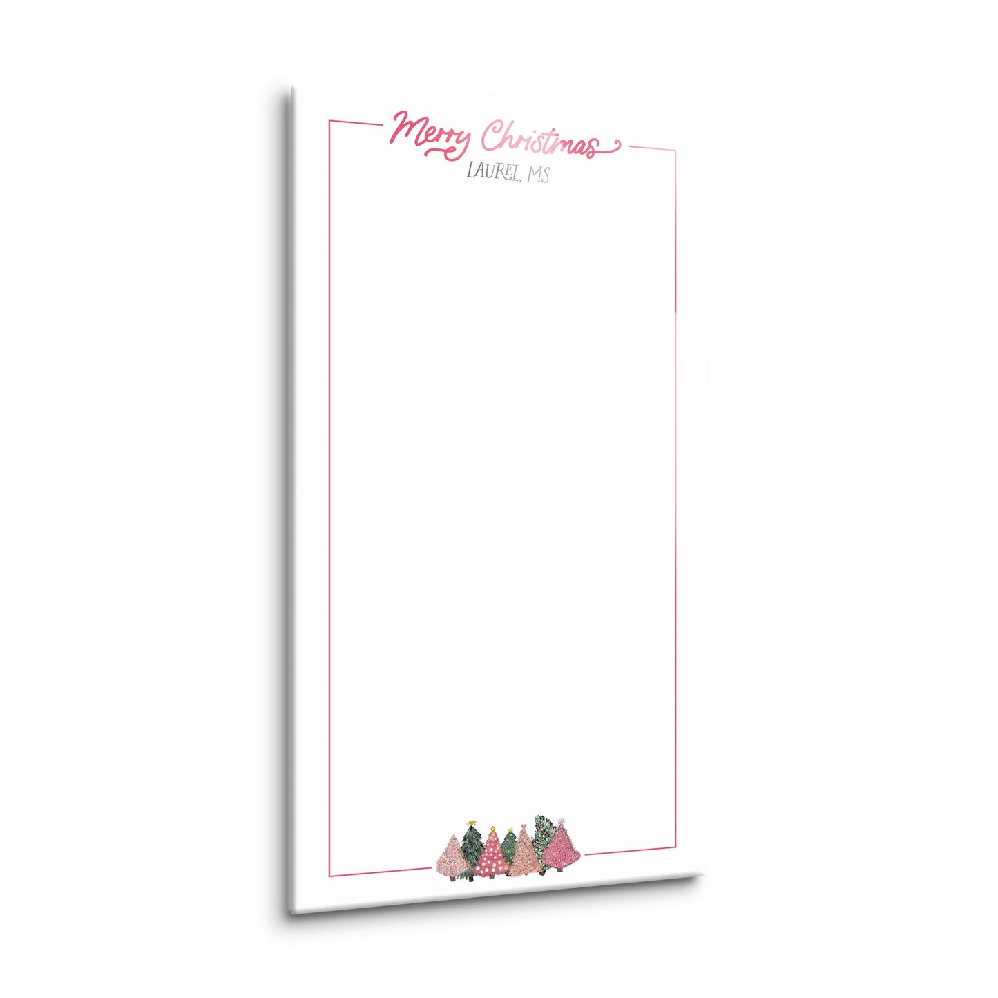 Love+Local 8x16 Dry Erase | Pink Christmas Trees