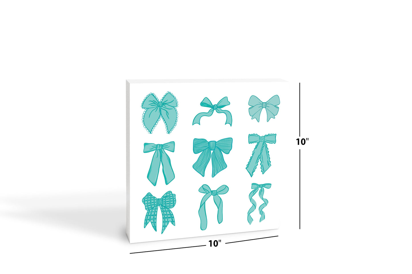 Preppy Bows 10x10 Wood Sign | Blue Preppy Bows