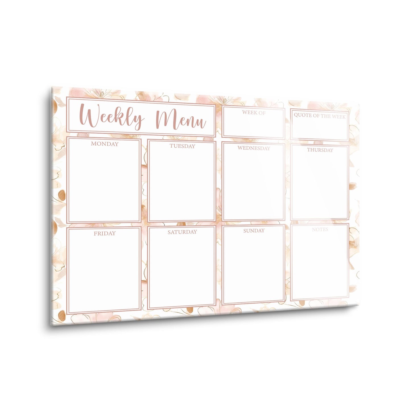 Weekly Menu Painted Floral
