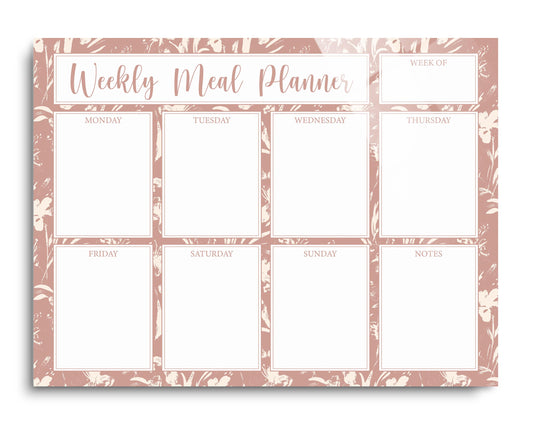 Weekly Meal Planner Sketched Floral