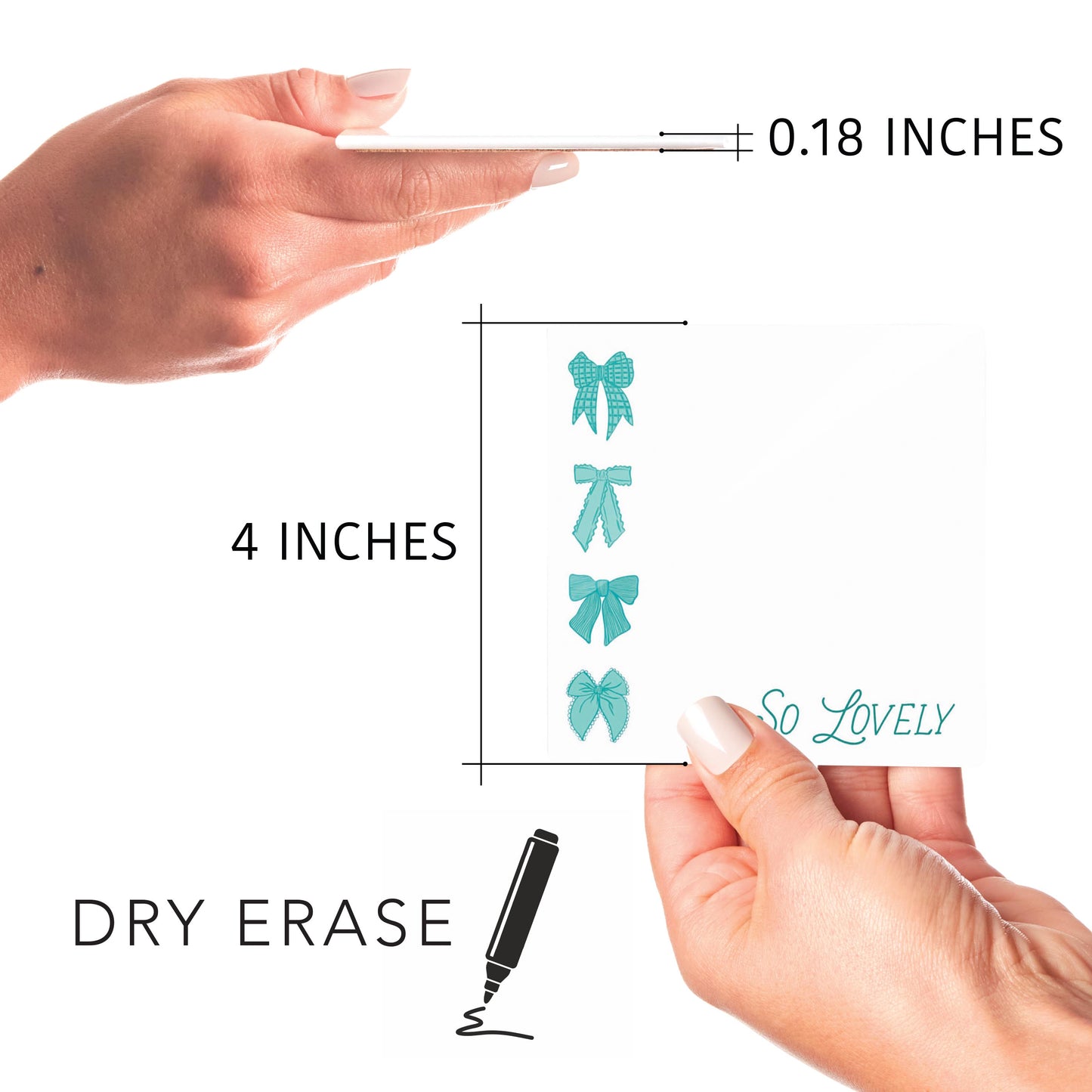 Preppy Bows 4x4 Dry Erase | Blue Bow So Lovely