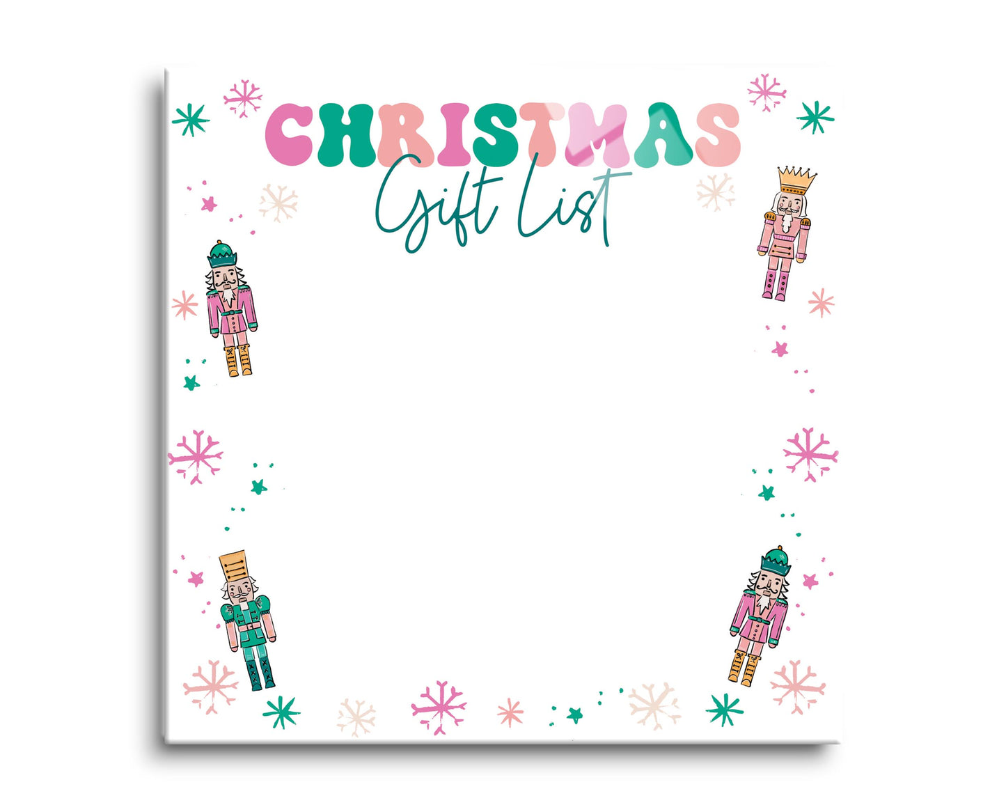 Confetti Nutcracker 8x8 Dry Erase | Christmas Gift List Nutcracker