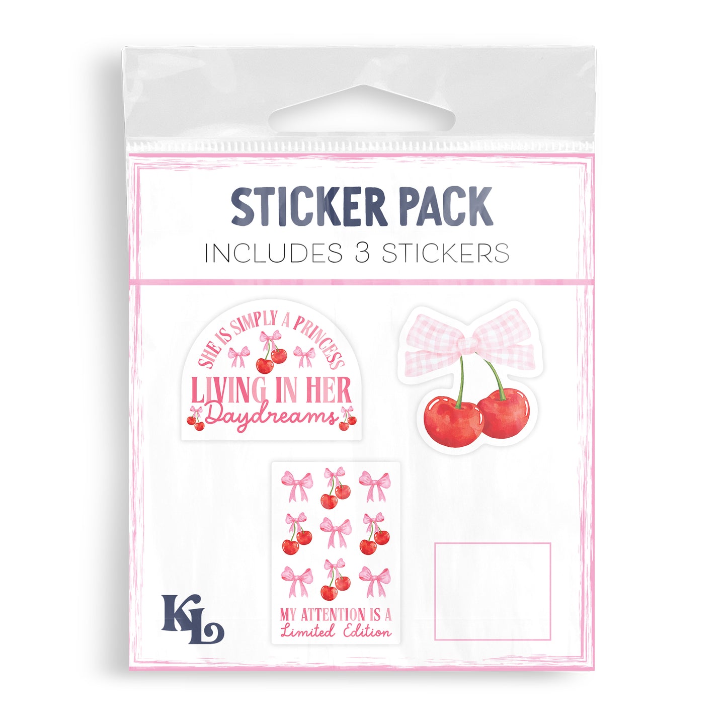 Vinyl Sticker 3-Pack Coquette Cherry
