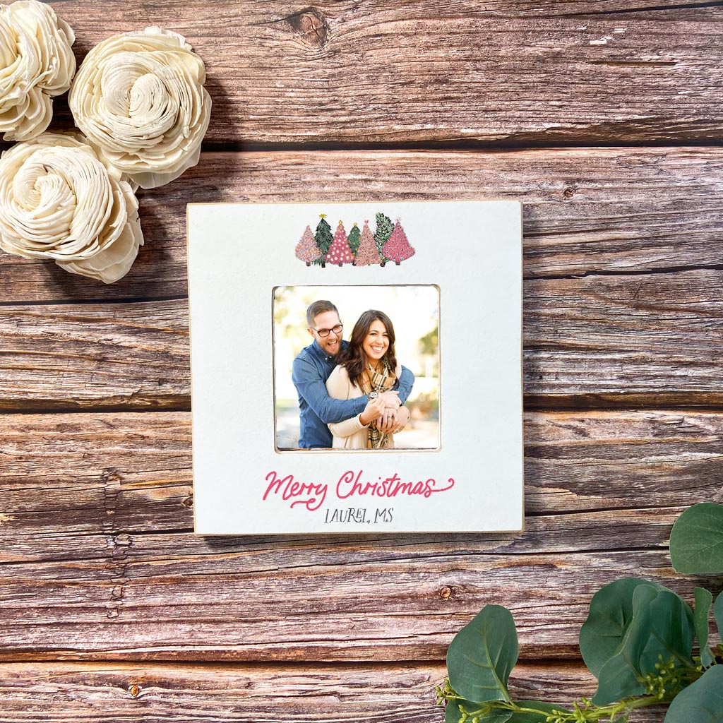 Love+Local 4x4 Picture Frame | Pink Christmas Trees