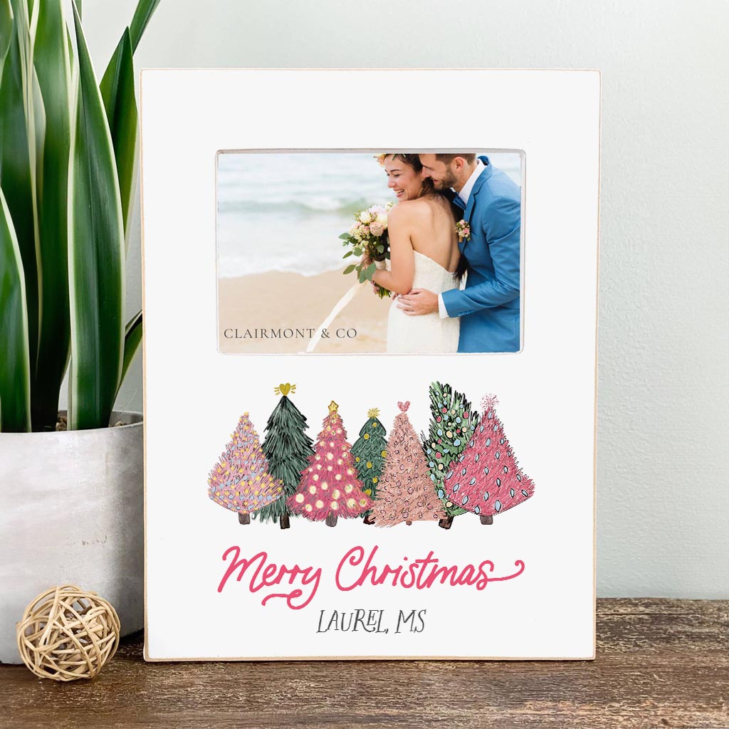 Love+Local 4x6 Picture Frame | Pink Christmas Trees