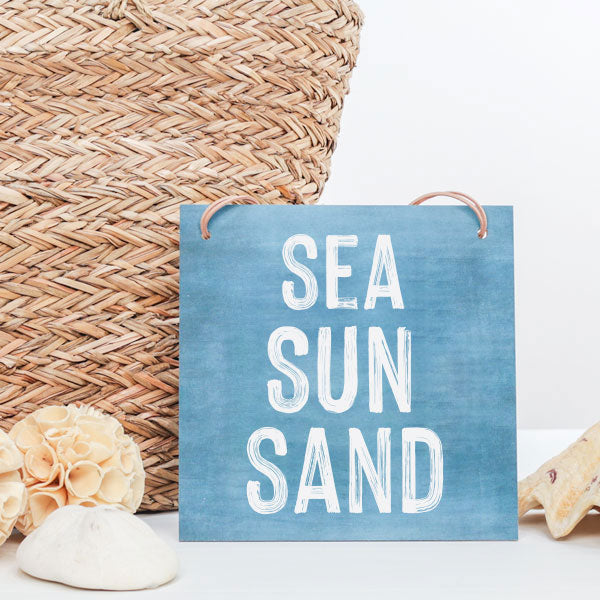 Sea Sun Sand 9x9 Hanging Sign