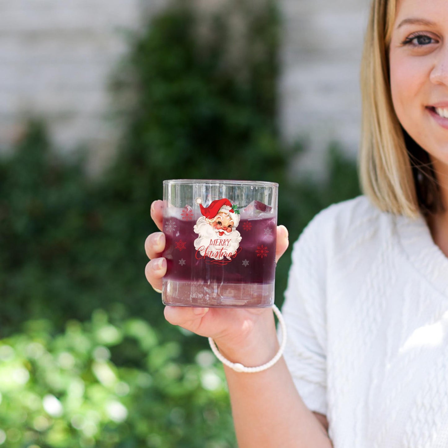 11oz Bourbon Glass-Classic Santa