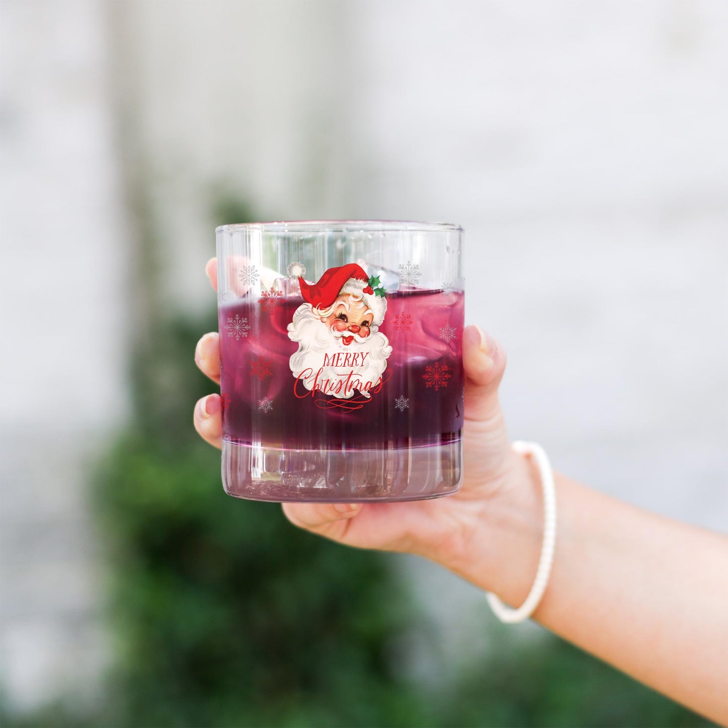 11oz Bourbon Glass-Classic Santa