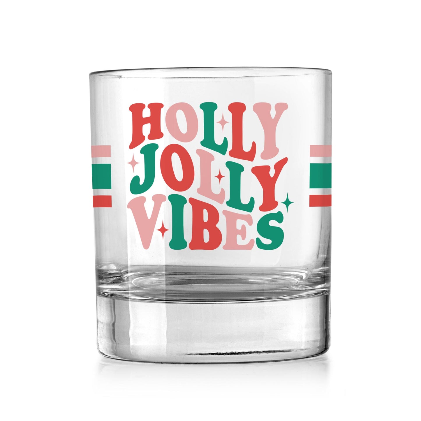 11oz Bourbon Glass-Holly Jolly Vibes