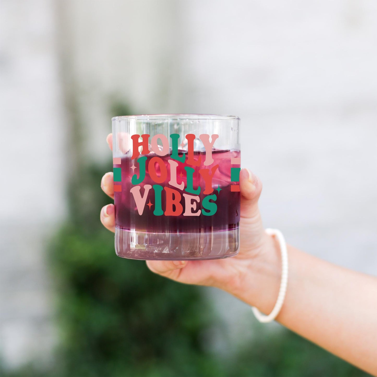 11oz Bourbon Glass-Holly Jolly Vibes