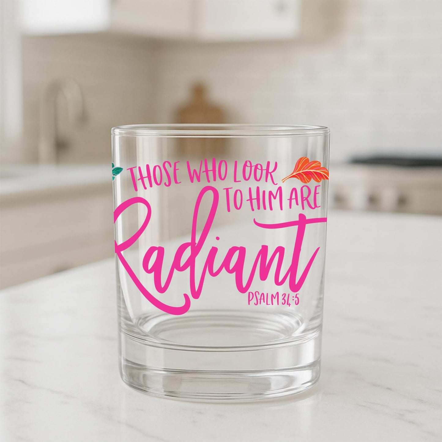 11oz Bourbon Glass-Radiant Hope Those Who Look To Him -1