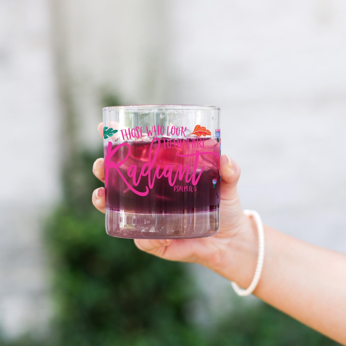 11oz Bourbon Glass-Radiant Hope Those Who Look To Him -3