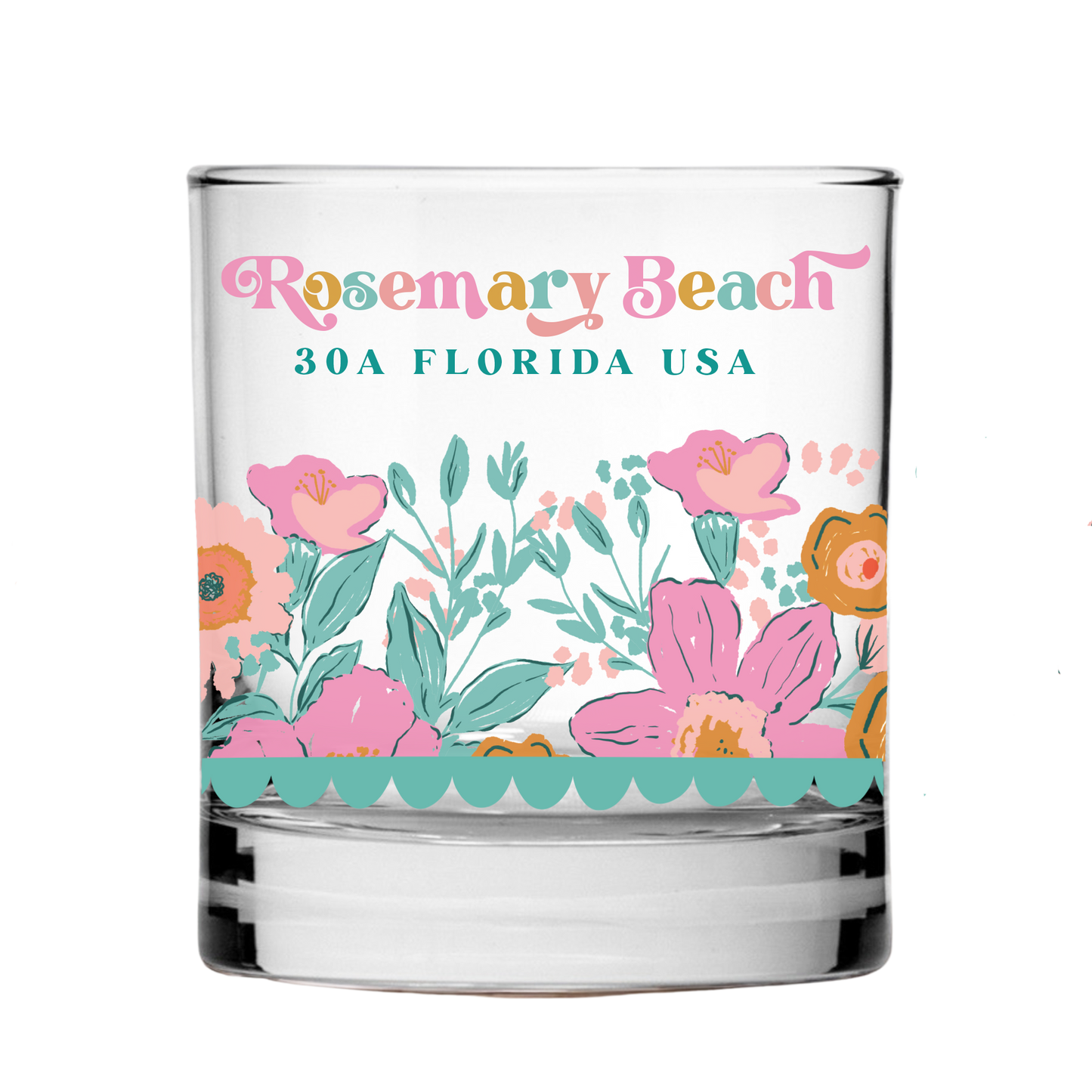 Love Local 11oz Rocks Glass - Kalia Floral Wrap