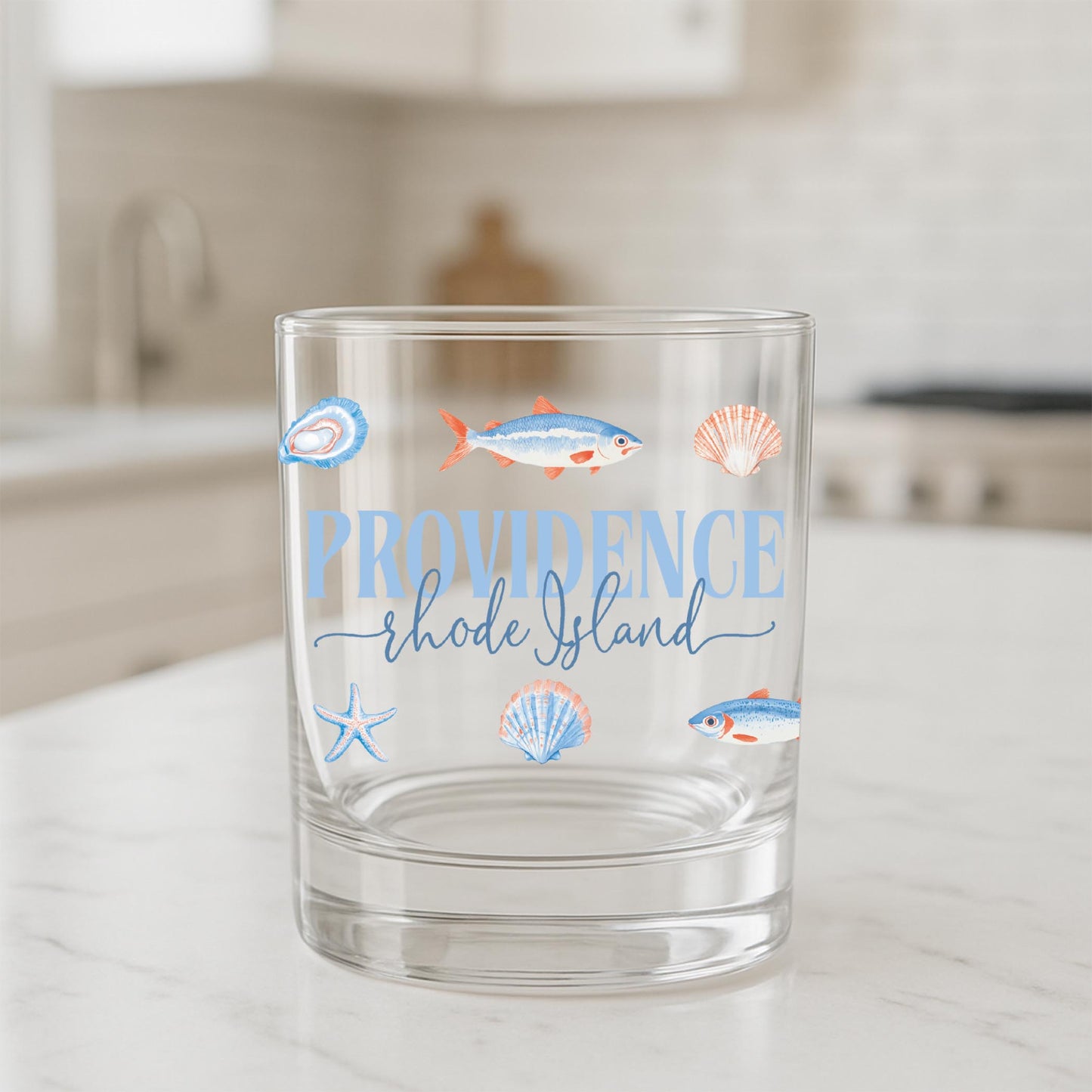 11oz Bourbon Glass-Love+Local New England Tides -1