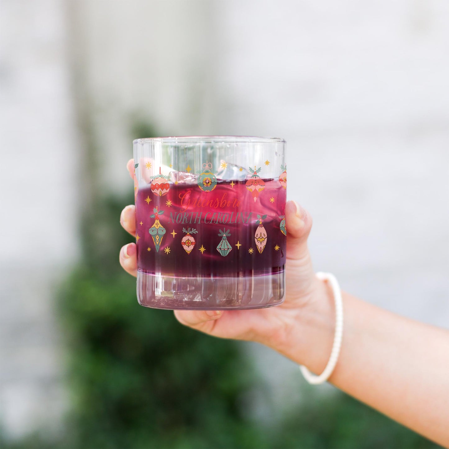 11oz Bourbon Glass-Ornament Gems