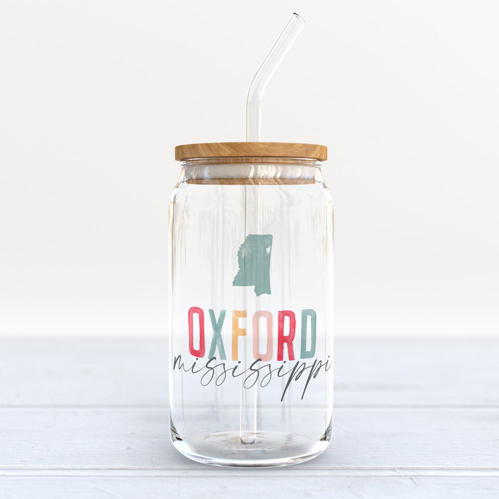 16oz Glass Cup - Watercolor City