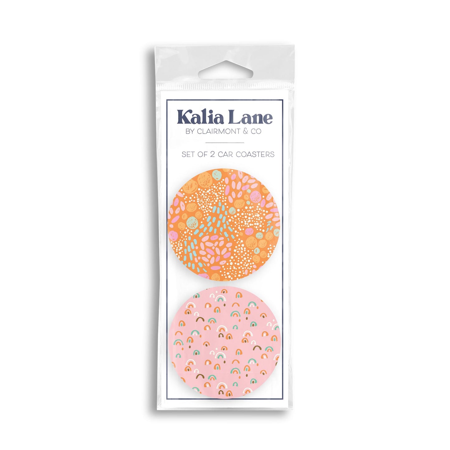 Car Coaster 2-Pack Kalia Lane-Bright Whimsical Patterns -0