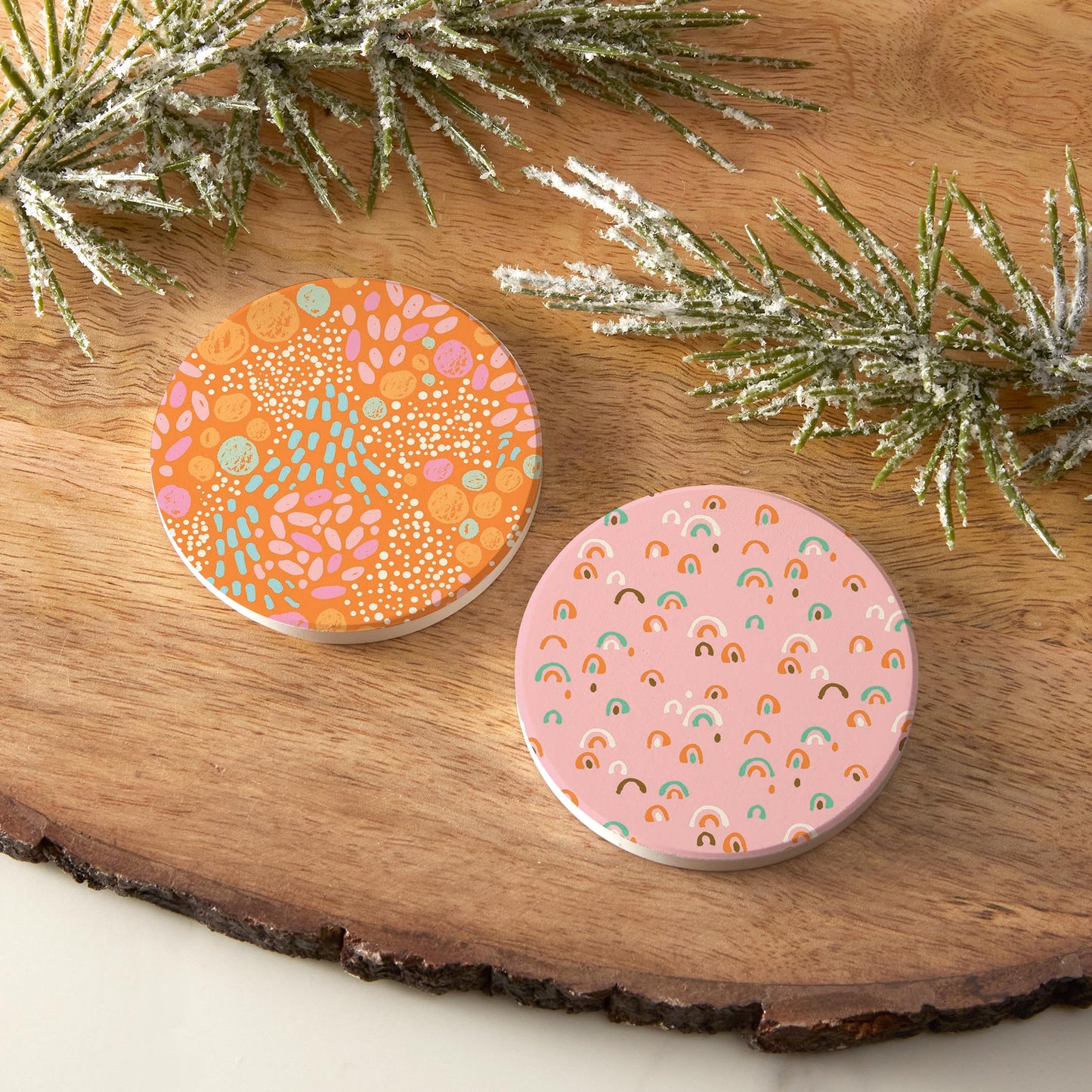 Car Coaster 2-Pack Kalia Lane-Bright Whimsical Patterns -6