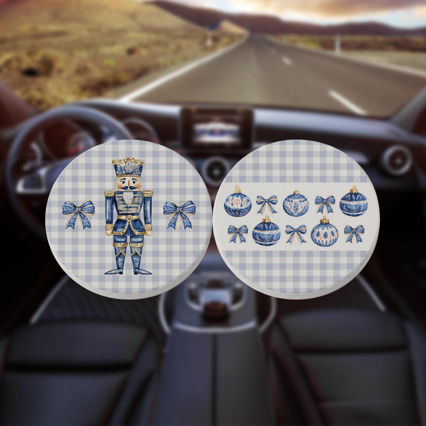 Car Coaster 2-Pack Kalia Lane-Blue Noel - A Grand Millennial Christmas -8