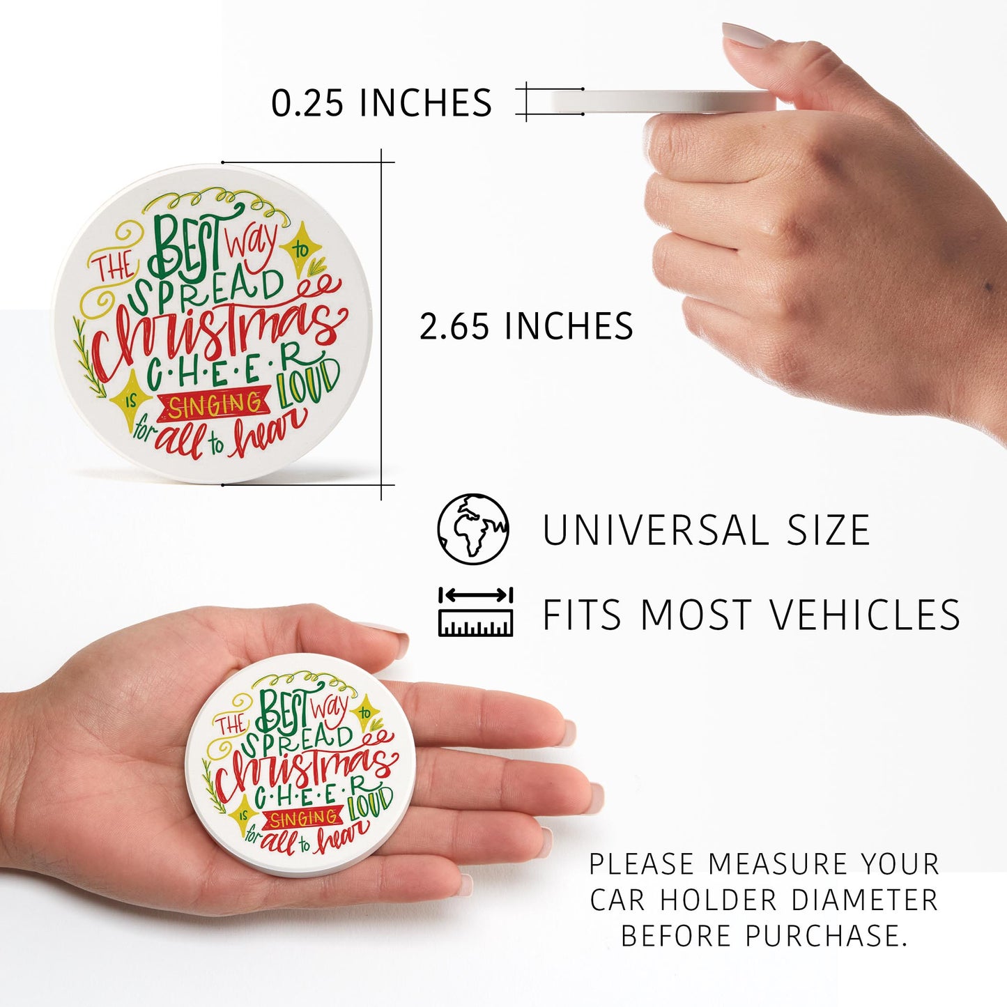 Car Coaster 2-Pack Kalia Lane-Best Way To Spread Christmas Cheer