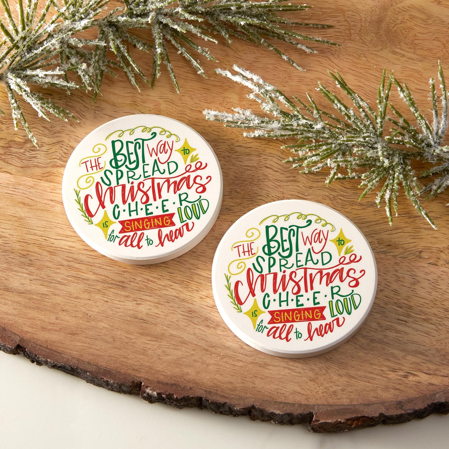 Car Coaster 2-Pack Kalia Lane-Best Way To Spread Christmas Cheer