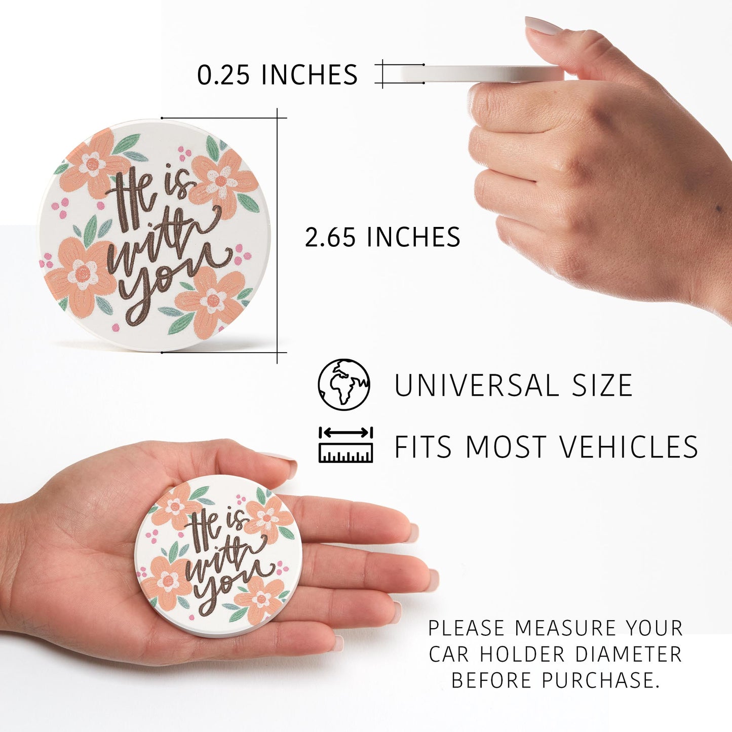Car Coaster 2-Pack Kalia Lane-He Is With You
