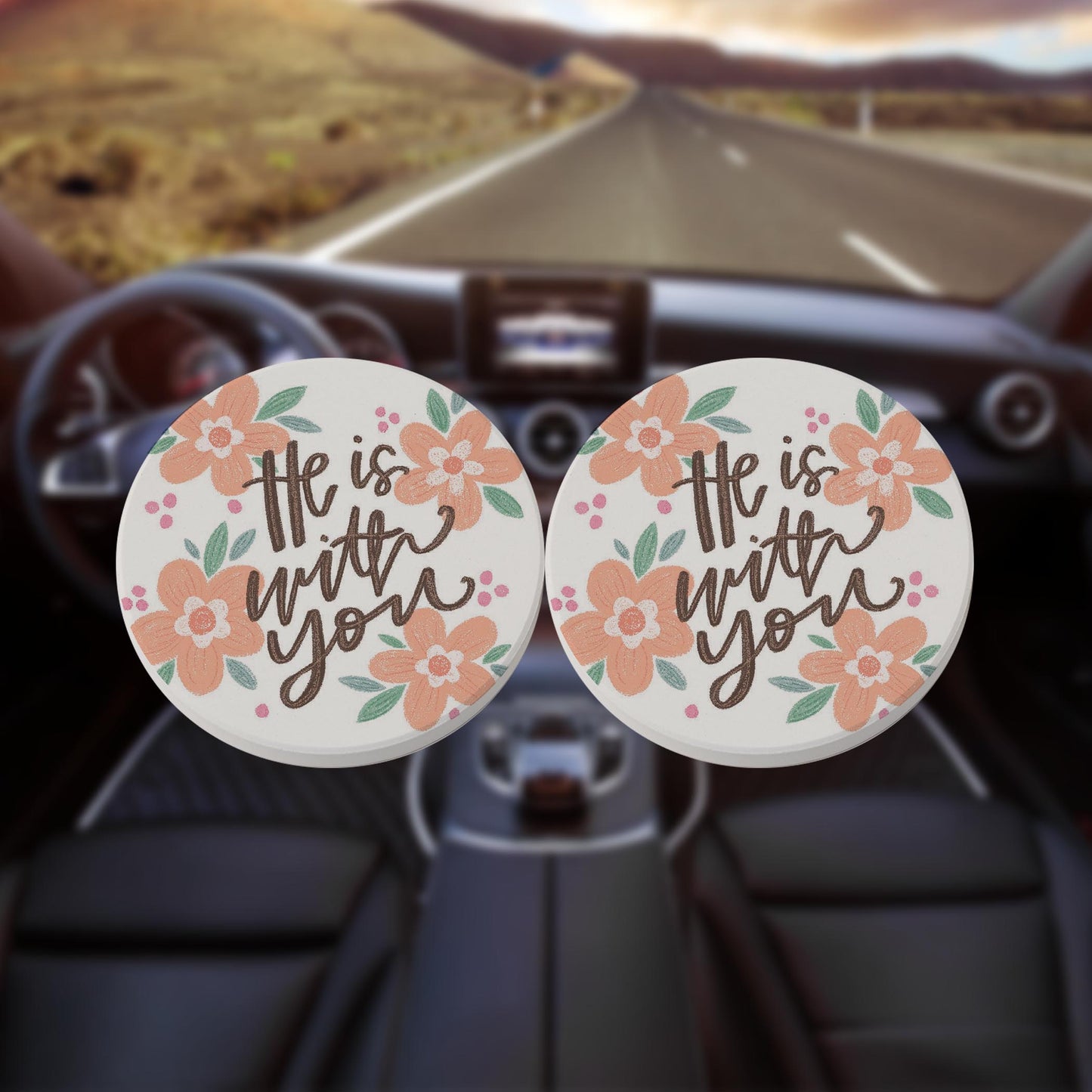 Car Coaster 2-Pack Kalia Lane-He Is With You