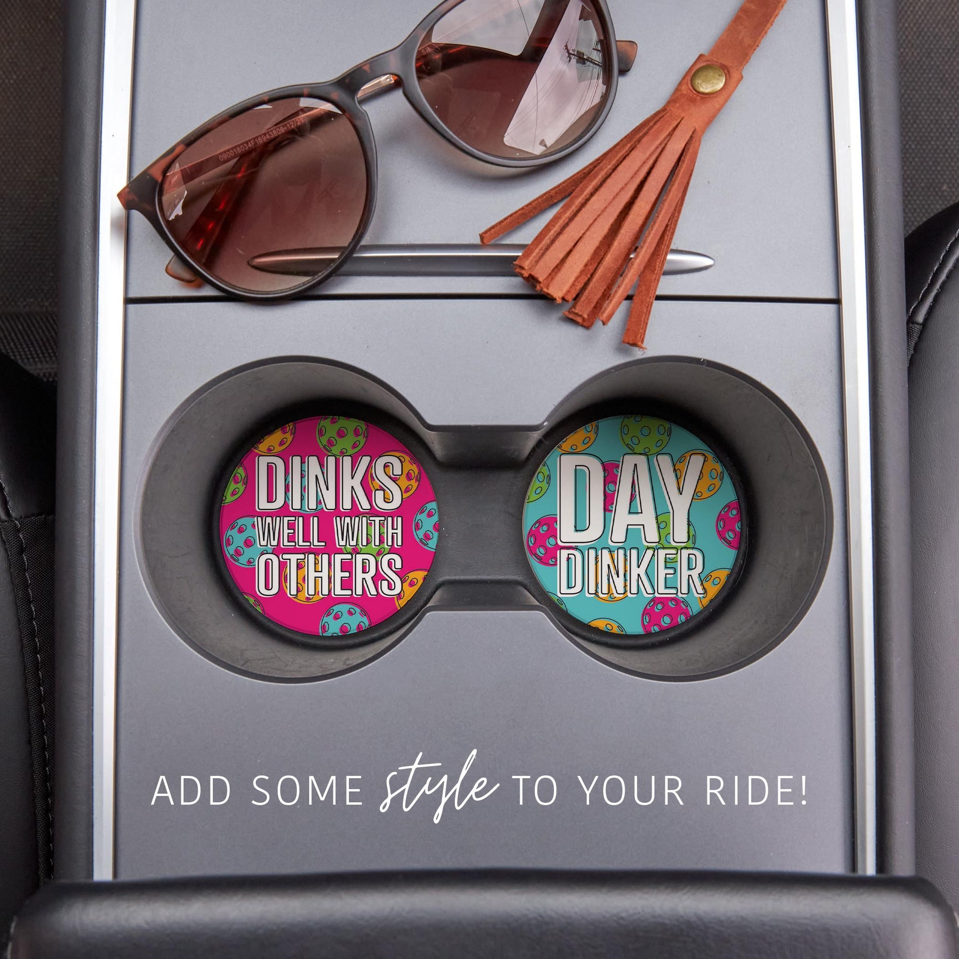 Car Coaster 2-Pack Kalia Lane-Pickleball Dinks Well & Day Dinker -1