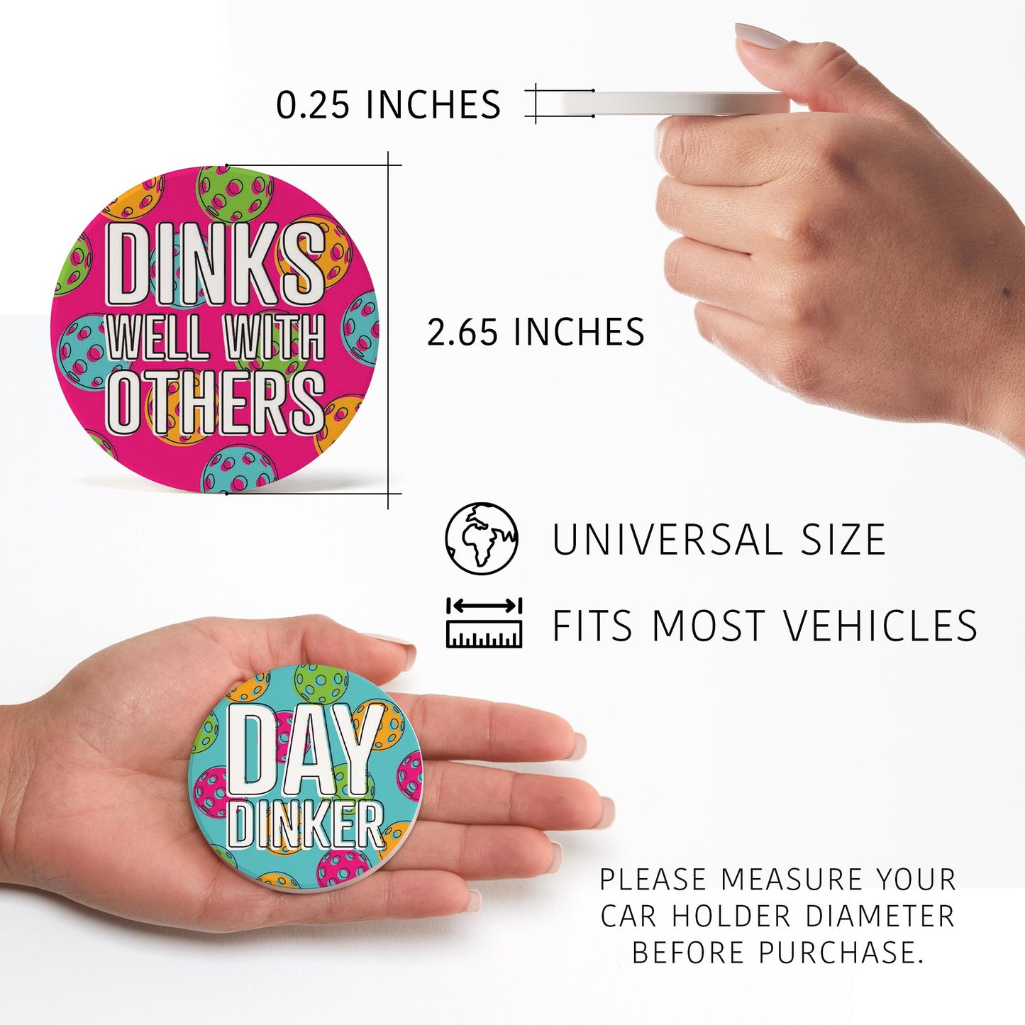 Car Coaster 2-Pack Kalia Lane-Pickleball Dinks Well & Day Dinker -5