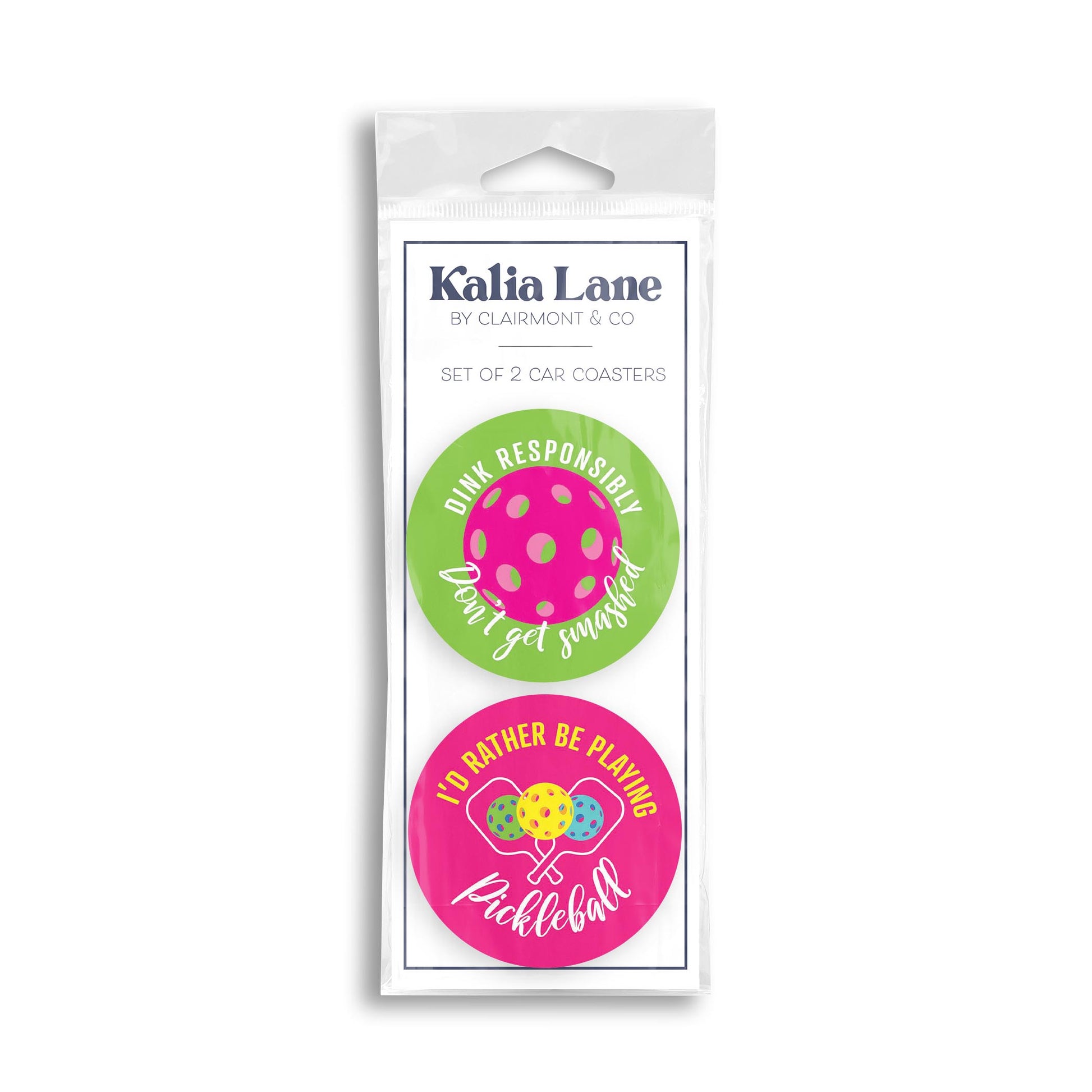 Car Coaster 2-Pack Kalia Lane-Dink Responsibly & Rather Pickleball -0