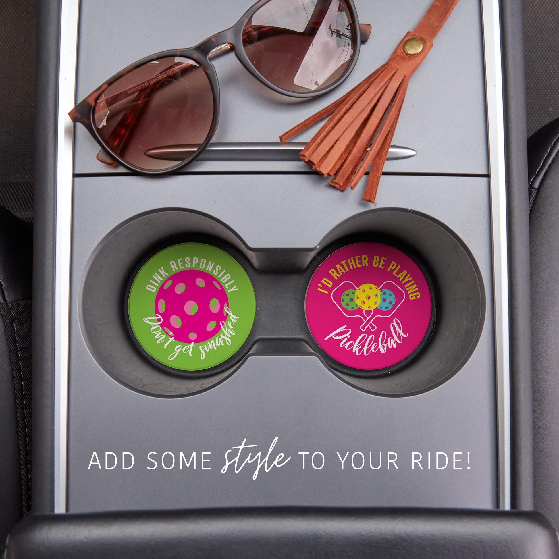 Car Coaster 2-Pack Kalia Lane-Dink Responsibly & Rather Pickleball -1