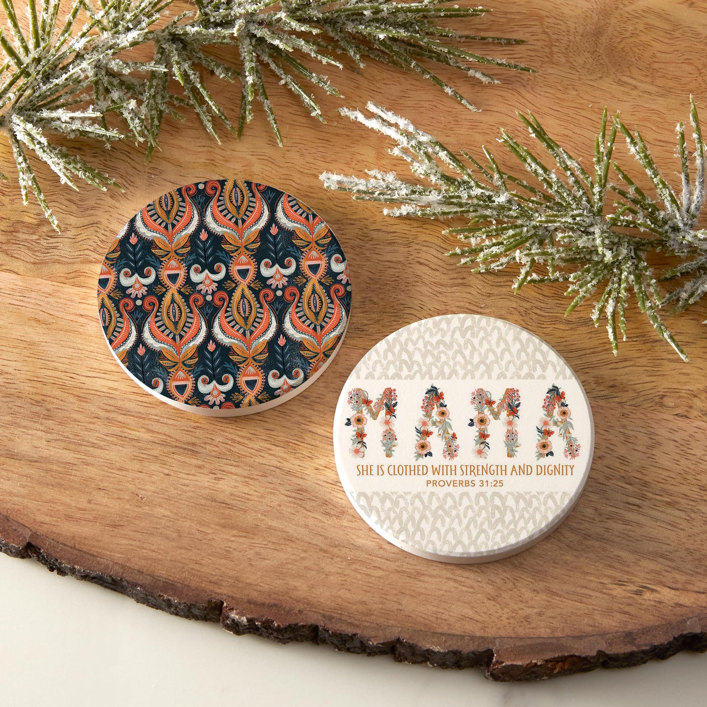 Car Coaster 2-Pack Kalia Lane-Pretty Things Floral Faith Mama & Pattern -6