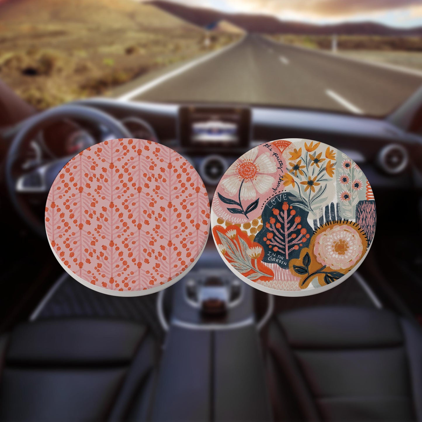 Car Coaster 2-Pack Kalia Lane-Pretty Things Patterns