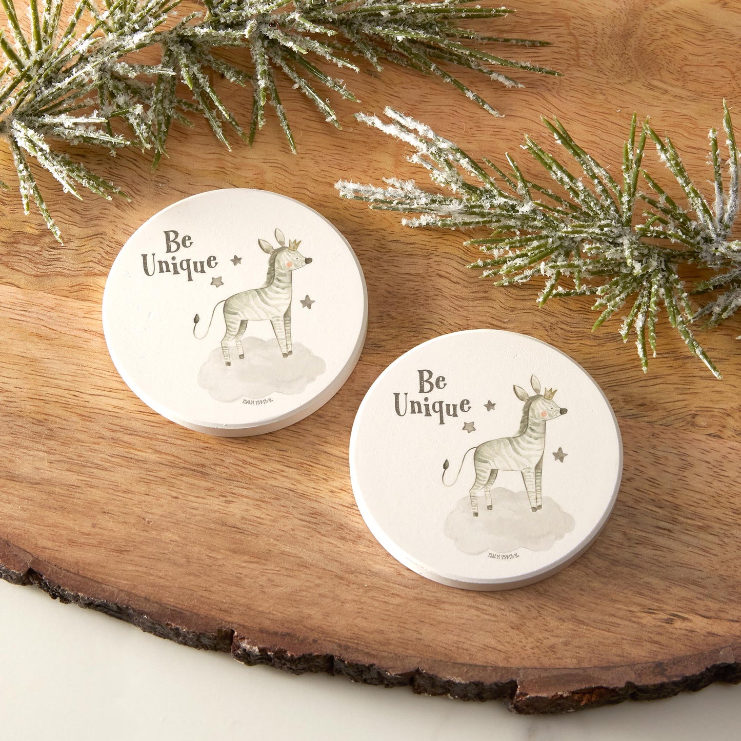 Car Coaster 2-Pack Kalia Lane-Be Unique Zebra White Background