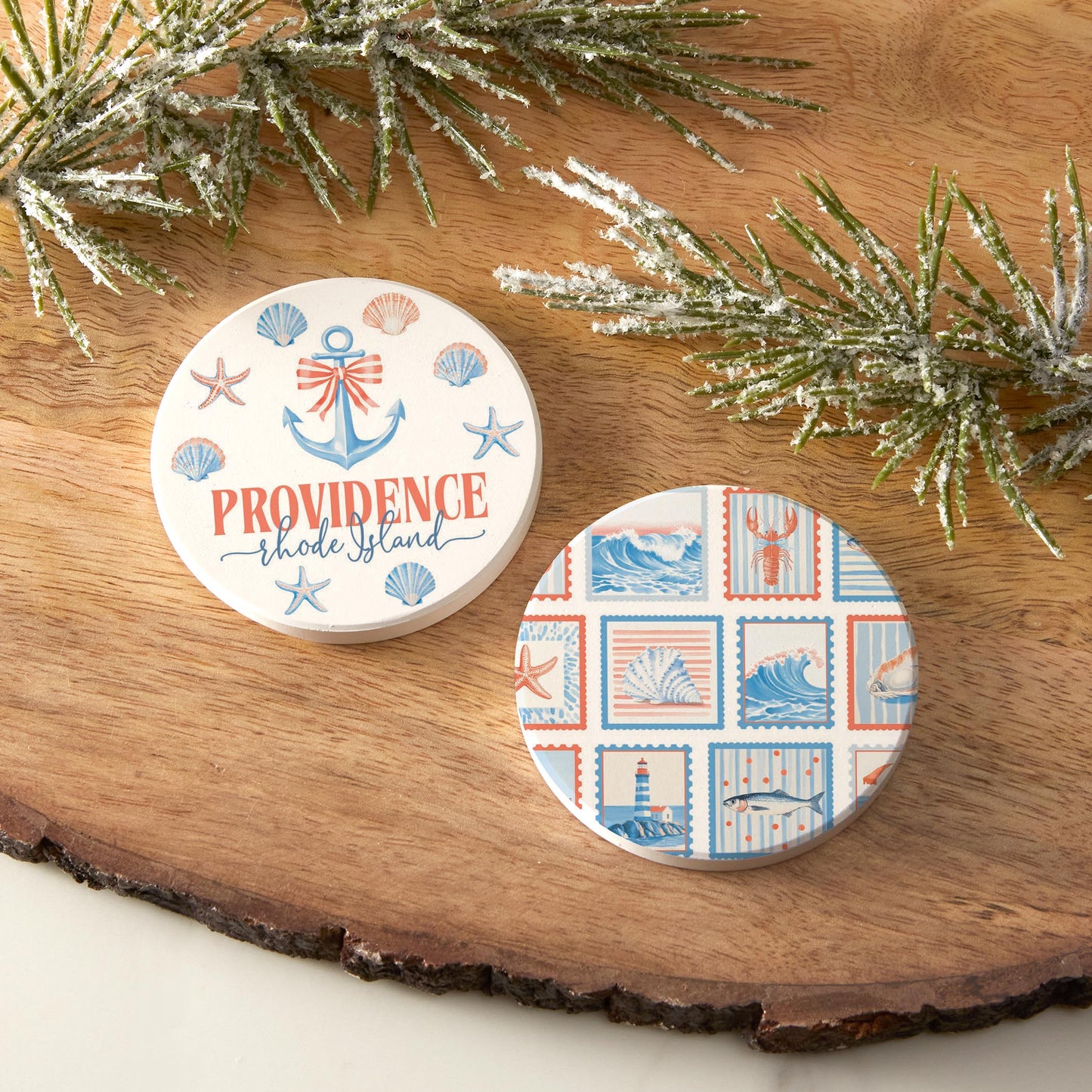 Car Coaster 2-Pack Love Local-Love+Local New England Tides -3
