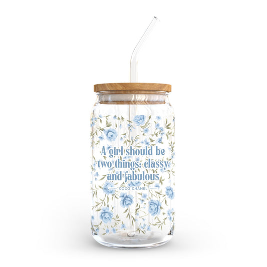 16oz Cold Brew Glass-Chinoiserie Chic Classy & Fabulous