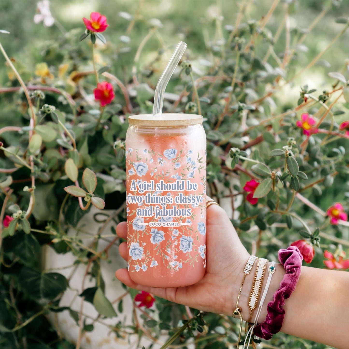 16oz Cold Brew Glass-Chinoiserie Chic Classy & Fabulous