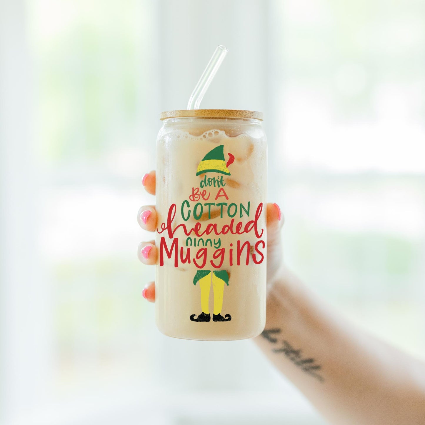 16oz Cold Brew Glass-Cotton Headed Ninny Muggins