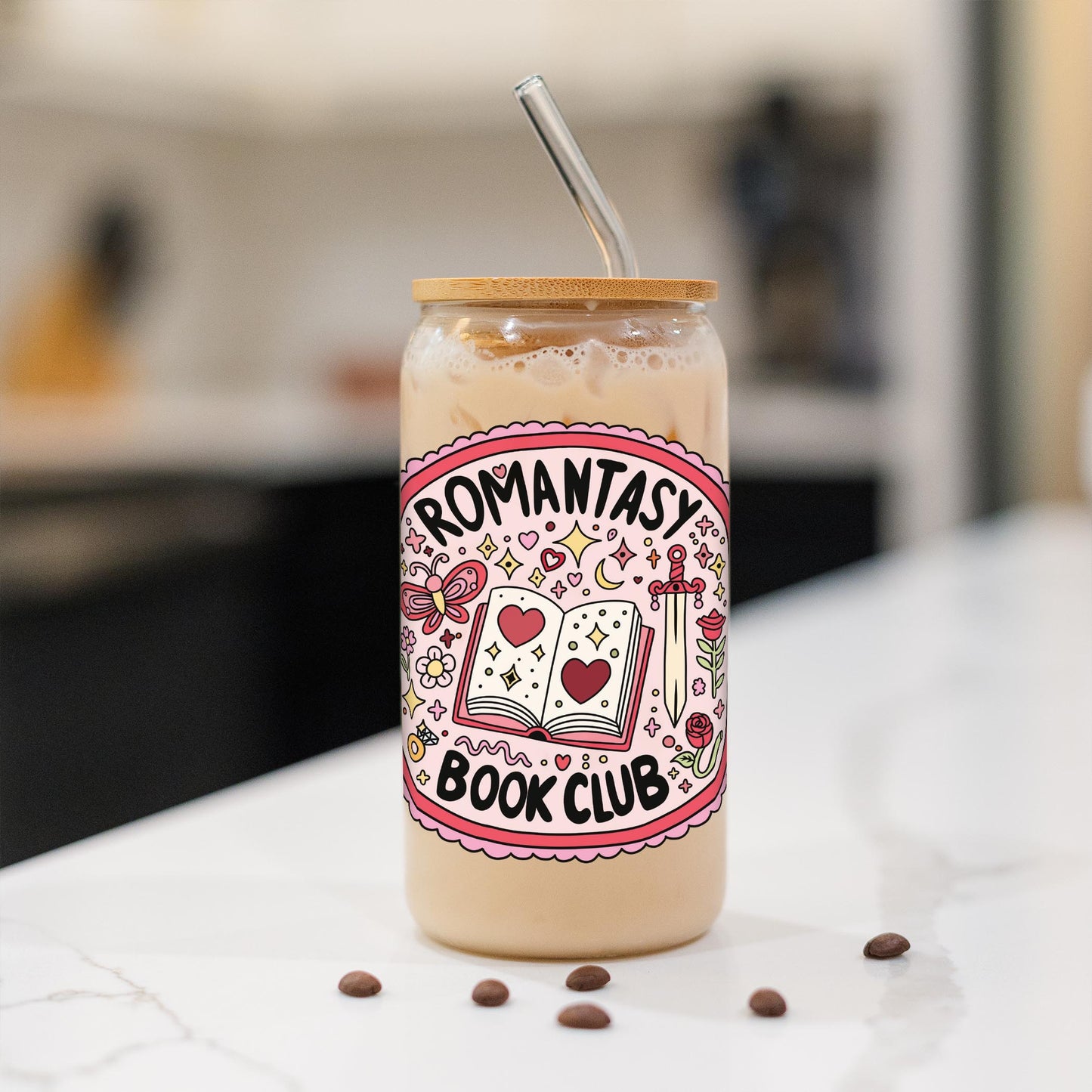 16oz Cold Brew Glass-Romantasy Book Club -1