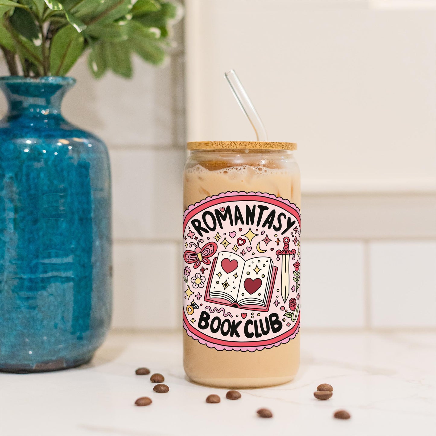 16oz Cold Brew Glass-Romantasy Book Club -3
