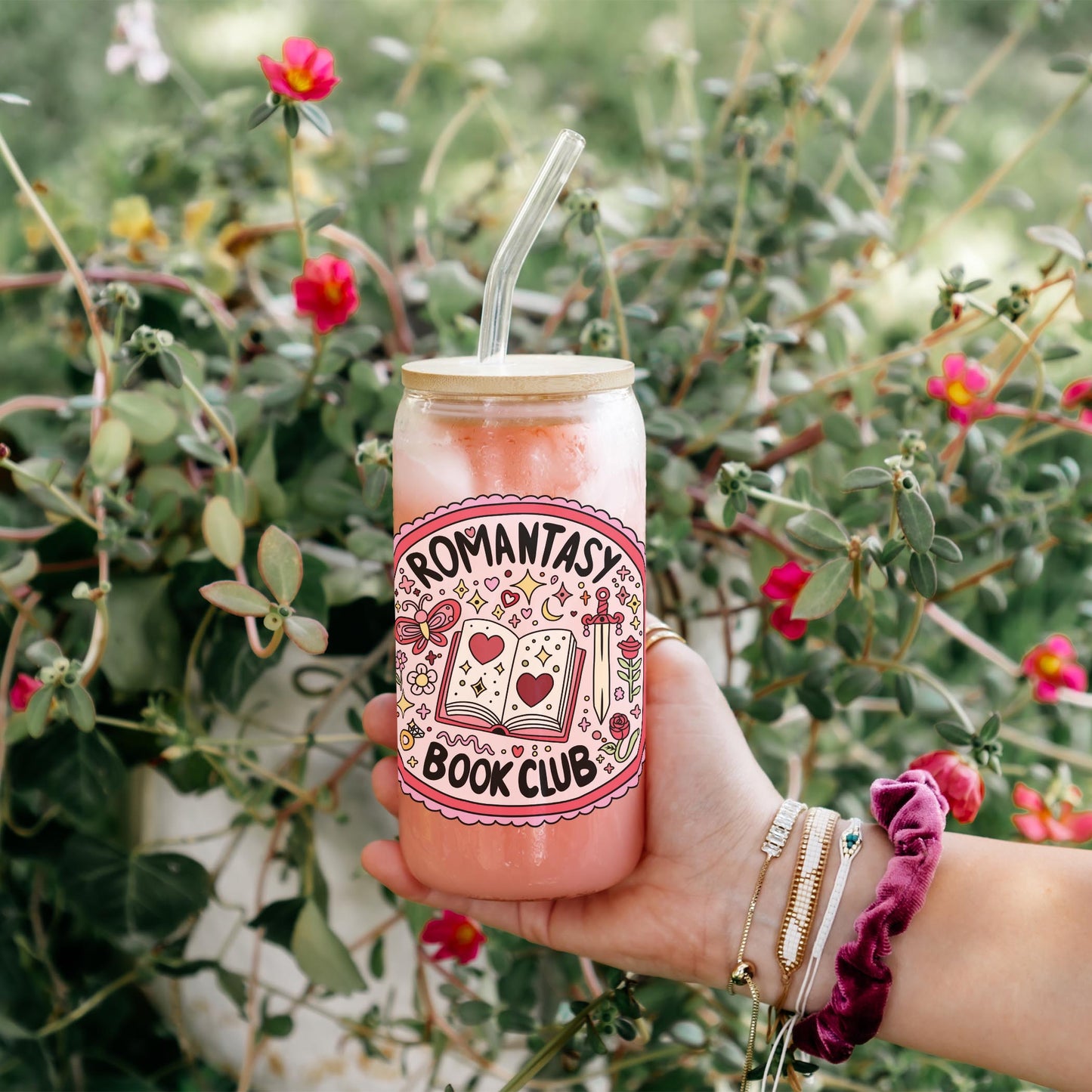 16oz Cold Brew Glass-Romantasy Book Club -4